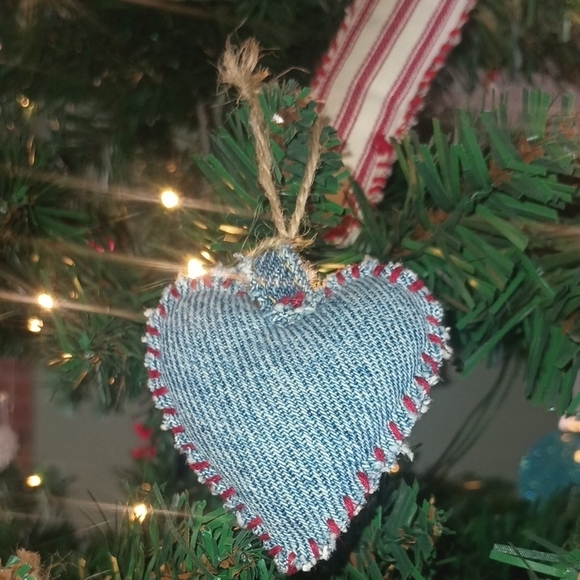 (3) Handcrafted Heart Ornaments - Picture 3 of 4
